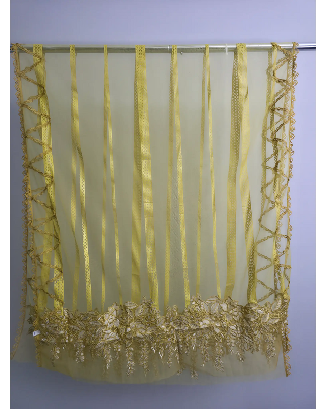 Lime Yellow Chikankari Lawn Embroidered 3 Piece Stitched Suit