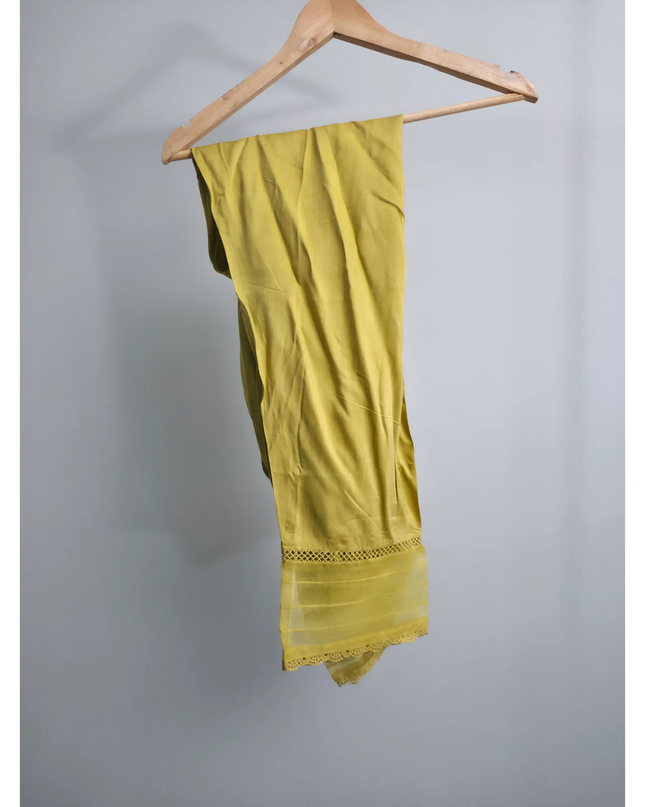 Lime Yellow Chikankari Lawn Embroidered 3 Piece Stitched Suit