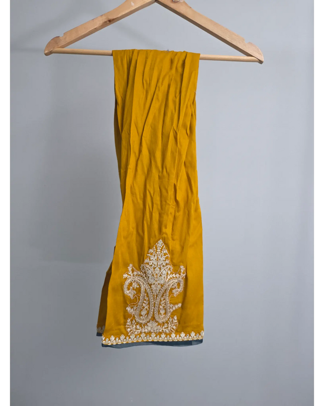 Eastern ready to wear mustard kurta trousers dupatta