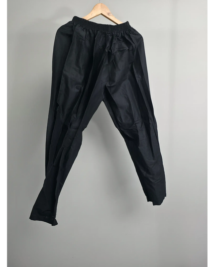 Black embroidered cotton suit with colorful dupatta