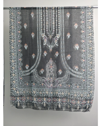 Aqua Slub Cotton Embroidered Kurta Set – 3 Piece