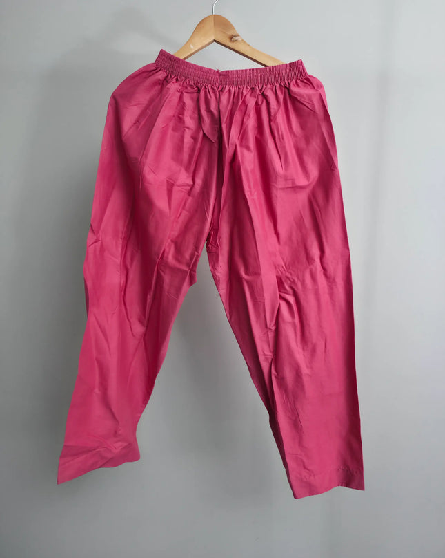 Pink 3-Piece Slub Cotton Suit with Embroidery and Printed Khaddi Net Dupatta