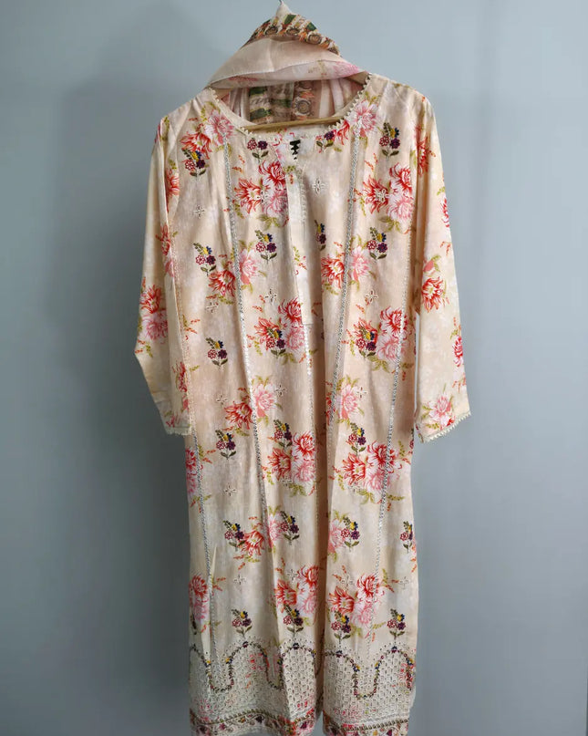 Summer casual Pakistani lawn outfit