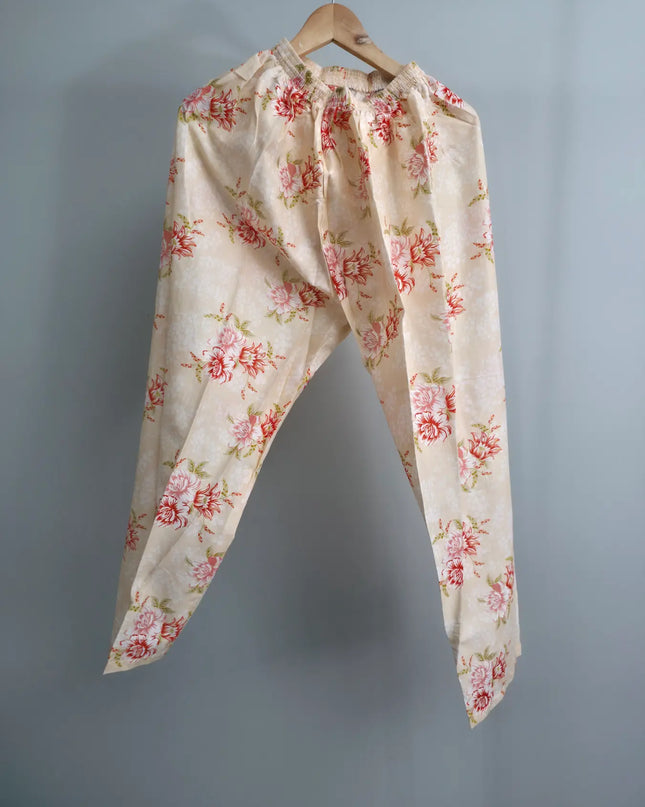 Peach 3 piece lawn suit with lawn trouser