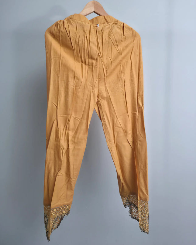 Yellow festive kurta with straight trousers