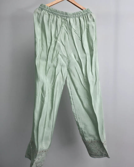 Elegant mint green party wear outfit