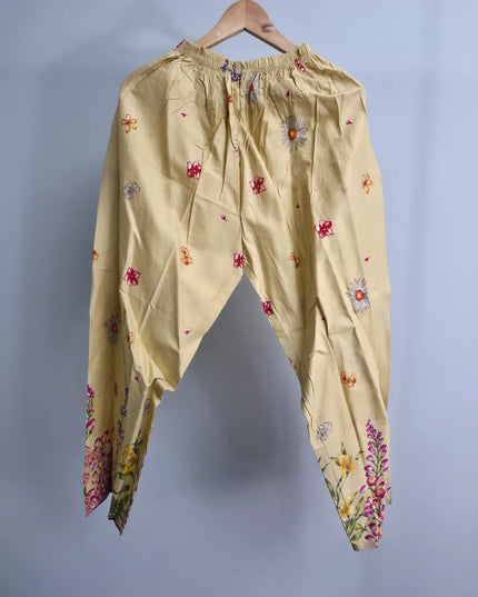 Cambric trouser and chiffon dupatta detail