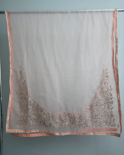 Embroidered kurta set with organza dupatta