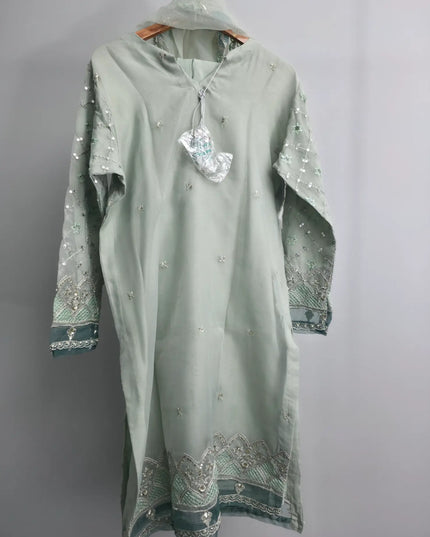 Embroidered organza kurta set for women