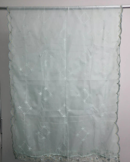 Pure organza embroidered dupatta with pallu