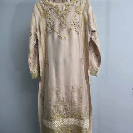 Yellow net salwar kameez 3 piece suit